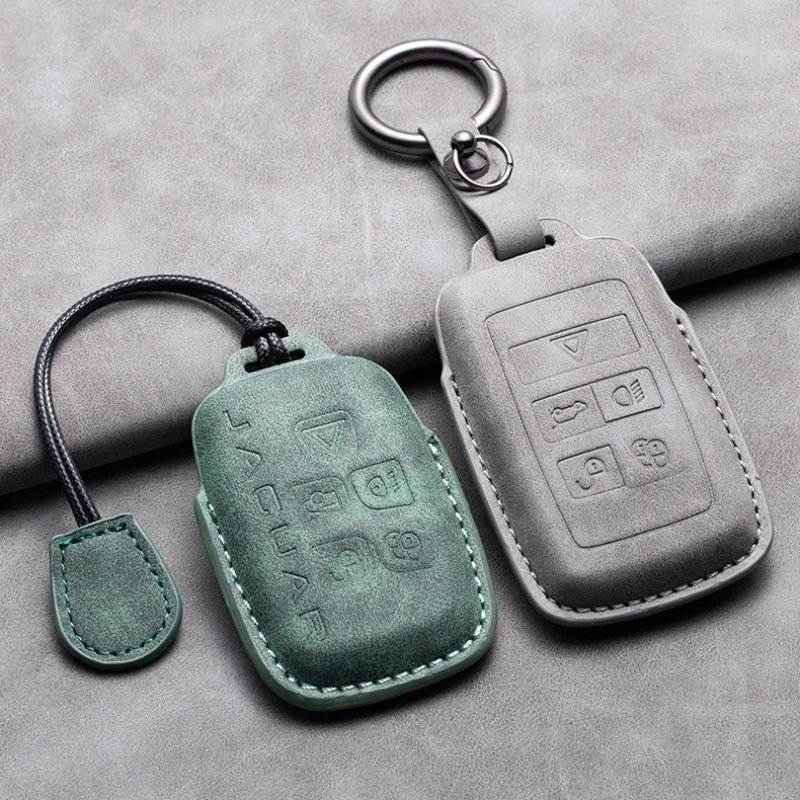 

Leather Car Key Case Cover Fob Shell For Land Rover Range Rover Sport Evoque Freelander Velar Discovery 4 Jaguar XE XJ XF Guitar