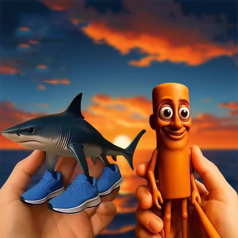 サメの置物 Tungtungsahur フィギュアデスクトップ装飾関節式