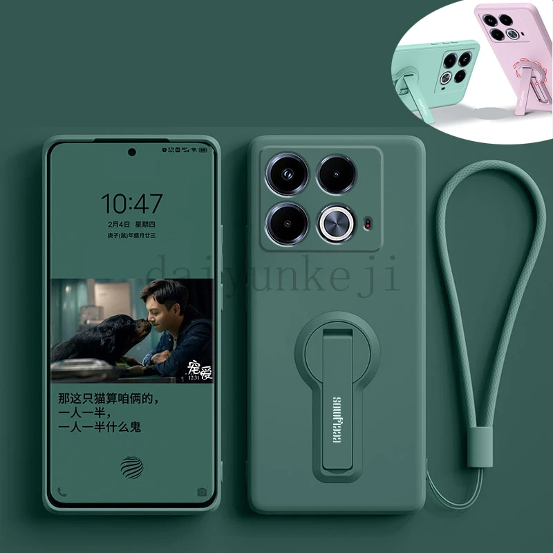 Silicone Soft Phone Case with Holder Bracket and Screen Protector