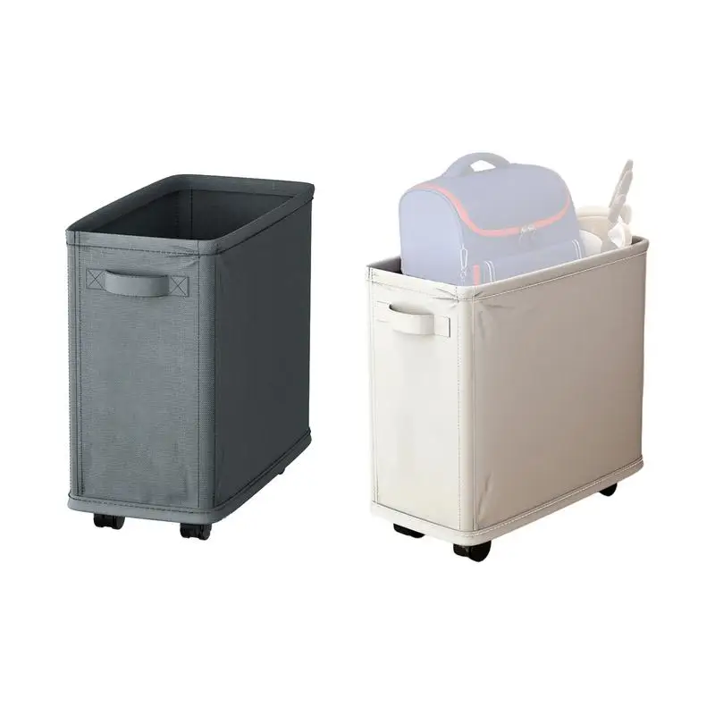 

Rolling Laundry Basket Waterproof Sorter And Organizer Bucket On Wheels Foldable Thin Dirty Laundry Hamper Large Capacity bin