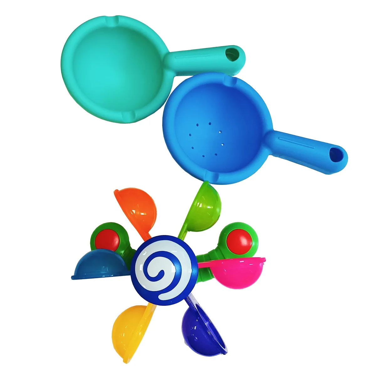 Rainbow Windmill Toddlers Bathing Sucker Water Spray Toy Colorful Waterwheel Baby Bath Toys Set Shower Sprinkler Toy — view 5