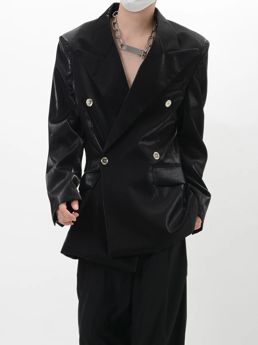 

Dark Avant-Garde Style Clothes Deconstruction Liquid Streamer Shoulder Pad Silhouette Suit Jacket Loose Suit Man