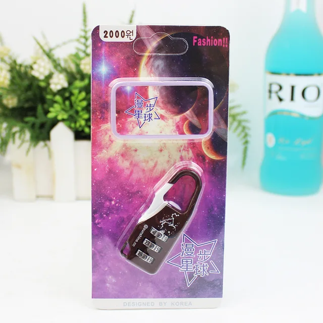 Children's Password Lock Security 3 Number Digit Password Random Combination Luggage Lock Gym Wardrobe Drawer Lock Lock 2