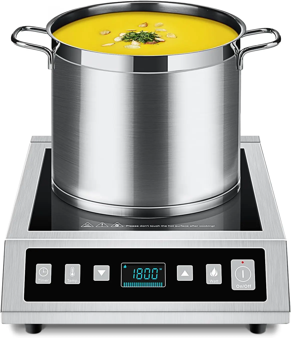 Induction Cooktop Commercial, Professional Portable Burner, 1800W Countertop Stove Burner with ETL-Certified Induction Hot Plate