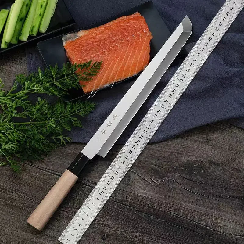 50Cr15Mov Japanese Sashimi Sushi Knife Fish Fillet Raw Slicing Knife Stainless Steel Carving Cooking Cleaver