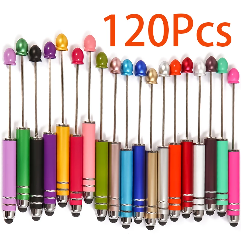

120Pcs Universal 2 in 1 Stylus Pens with Beaded Ballpoint Pens Touch Screen Touch Pen for All Capacitive Screen Beadable Pen