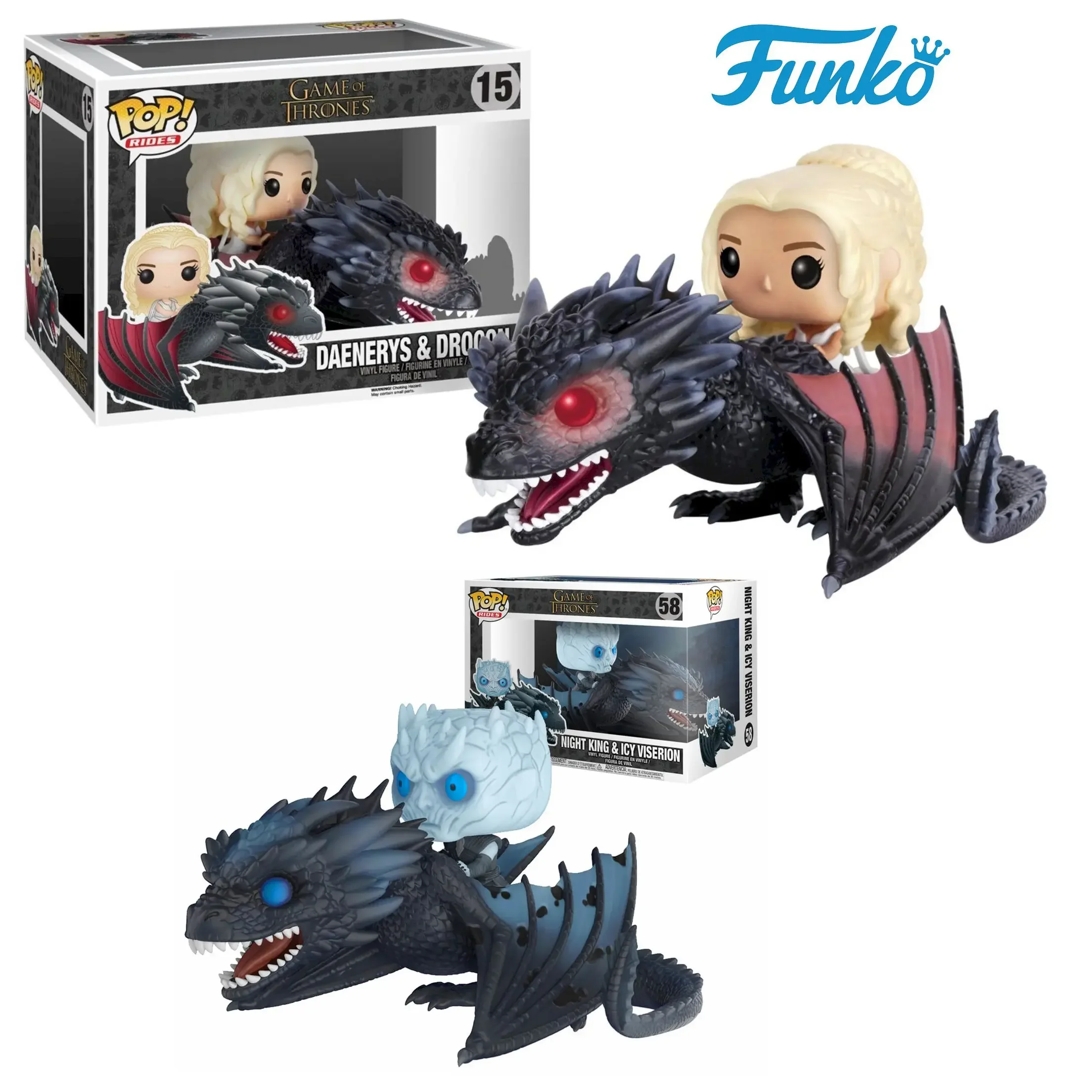 thumbnail image 1 of Figuras de juguete coleccionables Funko POP Movie TV Game Of NIGHT KING & ICY VISERIONThrones 58# Daenerys Rides Drogon 15#, 1 of 5