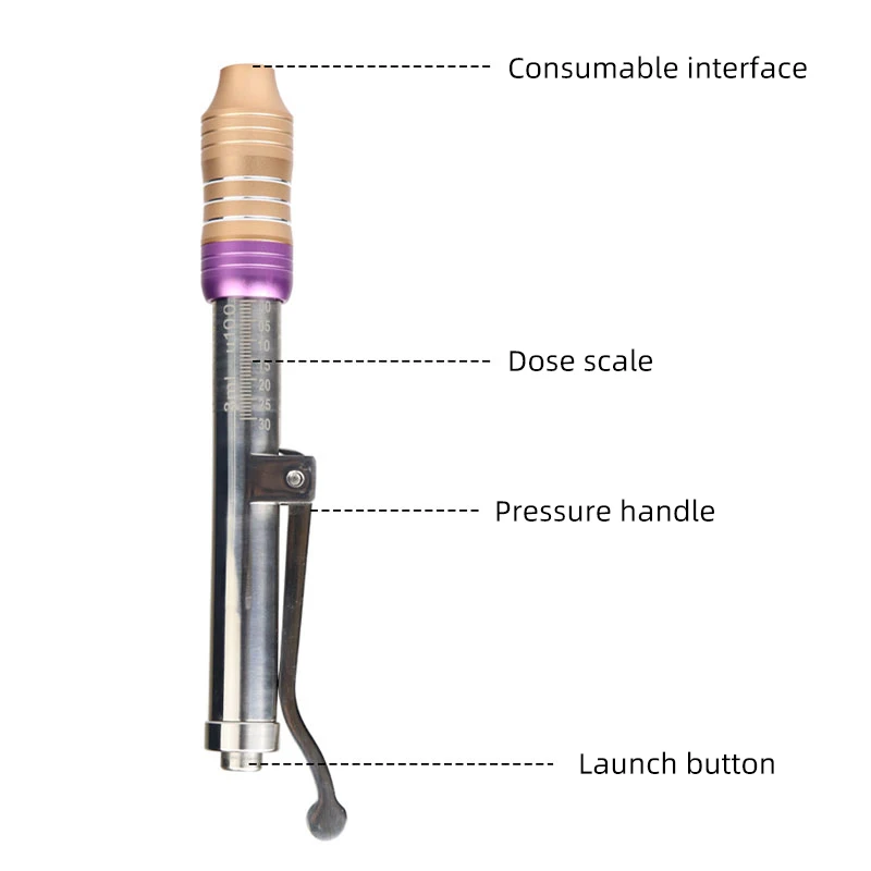 0.3 ML Hyaluronic Injection Pen Massage Atomizer Pen Kit High Pressure Acid Micro Guns Anti Wrinkle Water Syringe Adjustable