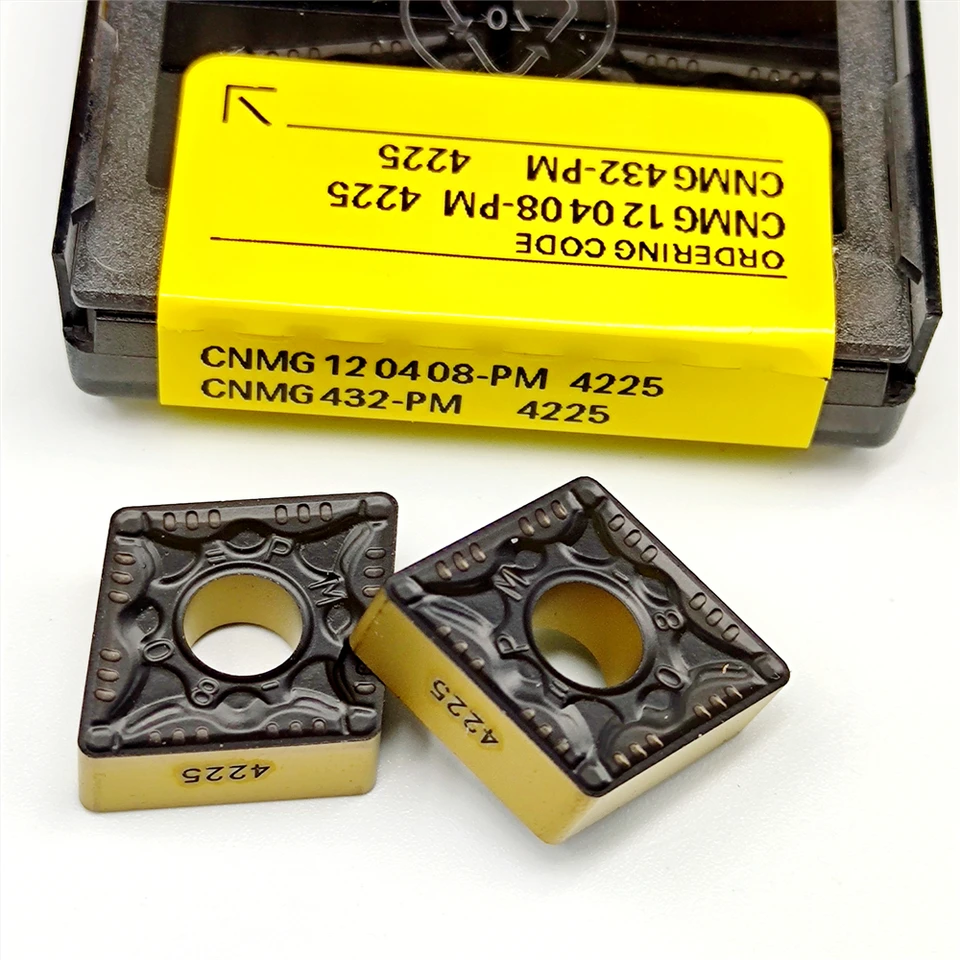CNMG160608-PM4425 Carbide Inserts – 10-Piece Box For CNC Lathe Turning Tools