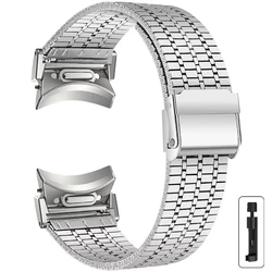Elegant Stainless Steel Metal Watch Band Bracelet - No Gaps Design - Galaxy 7 40mm 44mm (Silver - T)