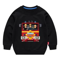 Fireman Sam 3-10Years Kids Cotton Sweatshirt Boys Cartoon Firefighter Hoodies Kids Autumn Clothes Children's Long Sleeve Tops