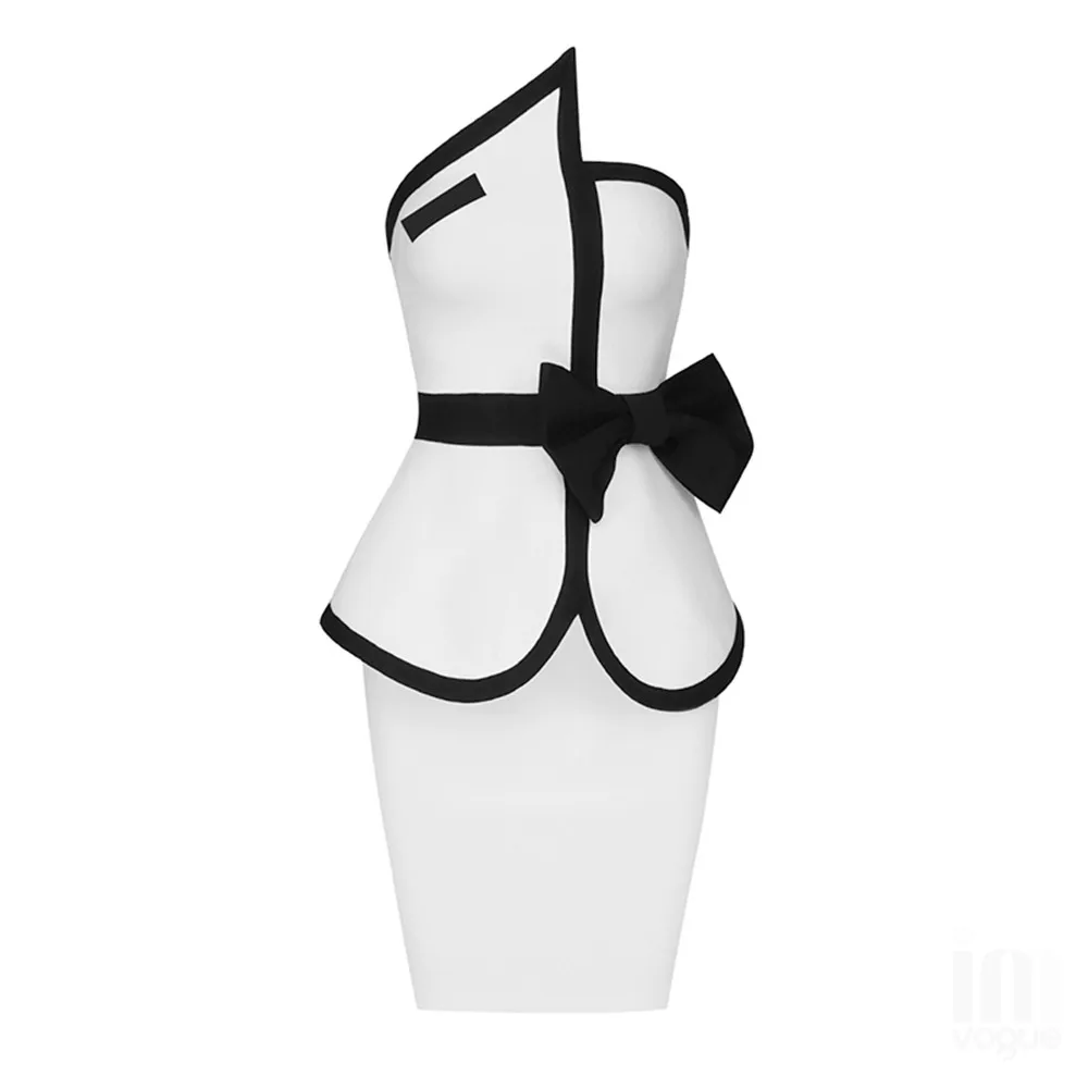 

Women Elegant Sets Summer 2023 Bandage Clothing Sexy Bow Strapless Tops & Skirt Two Pieces Sets Bodycon Sets