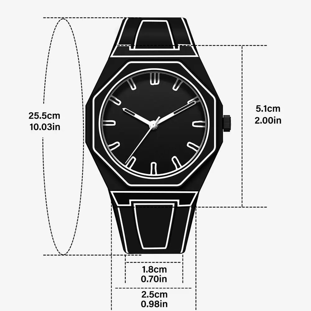 Modern 3D Sketch Art Fashion Leisure Quartz Movement Watch Creative Design Lightweight Waterproof Watch 3