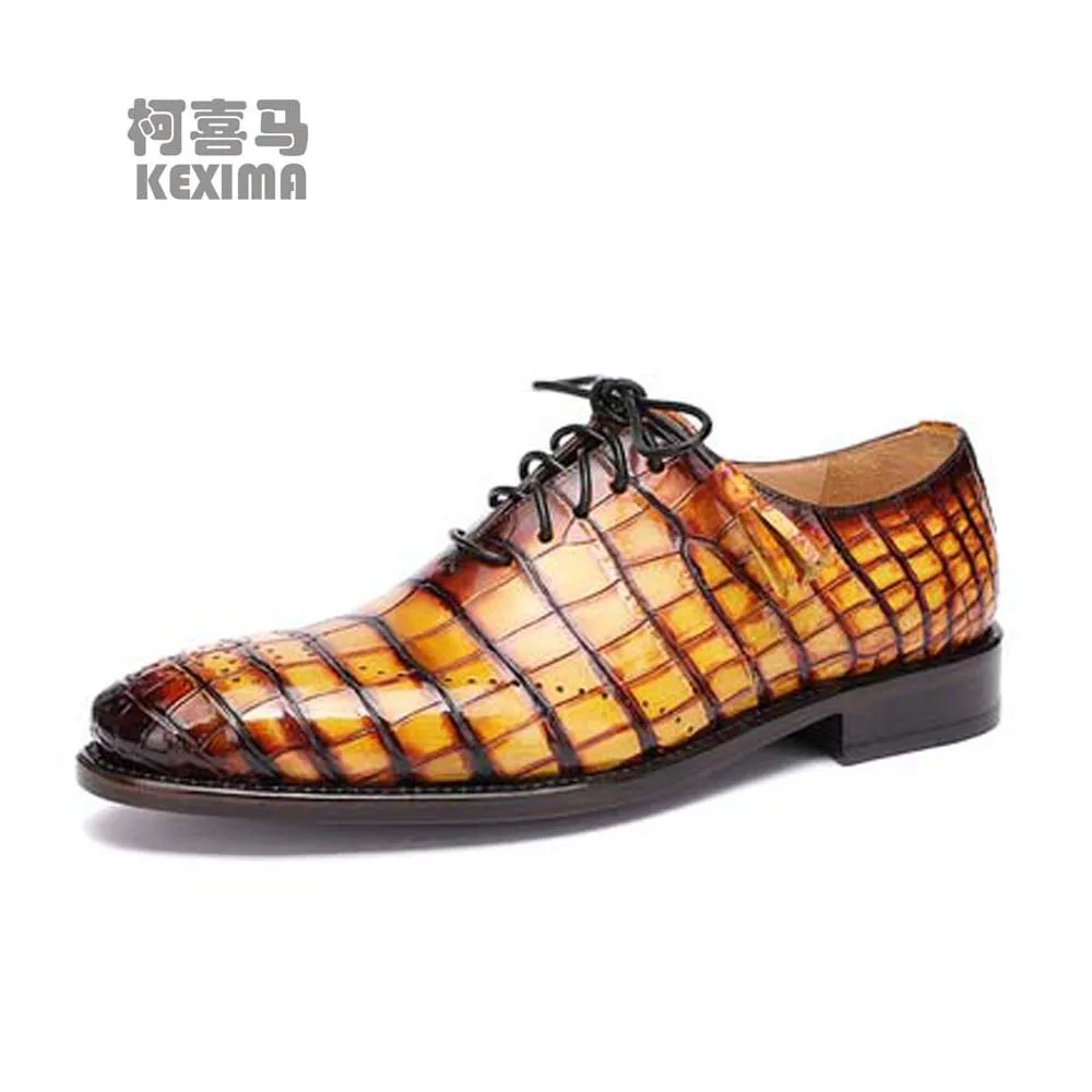 

hulangzhishi hand made crocodile shoes lace-up men dress shoes male version fashion business leisure Men formal shoes