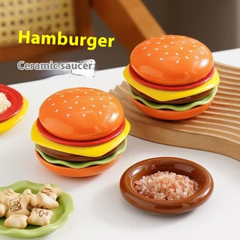 Set di Piatti Impilabili per Hamburger, Piatto Mini a 6 Strati, Piatto per Salsi Divertente, Contenitori per Salse, Decorazione da Tavola
