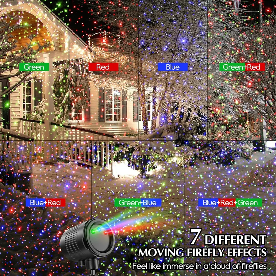 Christmas Laser Lights Projector Star Laser Show Outdoor Waterproof Landscape De