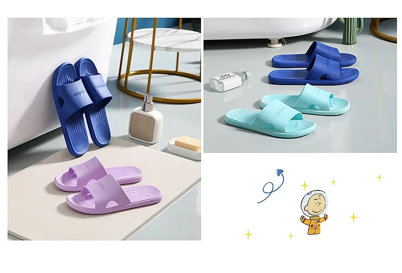 

2022 new style slippers women summer home couples indoor bathroom shower PVC slippers soft soles T58