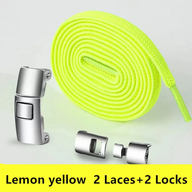 Effortless Metal Press Lock No-Tie Elastic Shoelaces for All Ages
