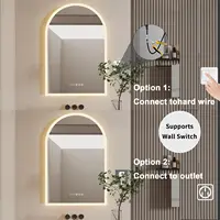 Backlit Smart LED Bathroom Mirror: 36 x 24 Inch Arched Dimmable 3 Colors Anti-Fog Lighted Mirrors with Time Temperature - CRI95 - Image 5