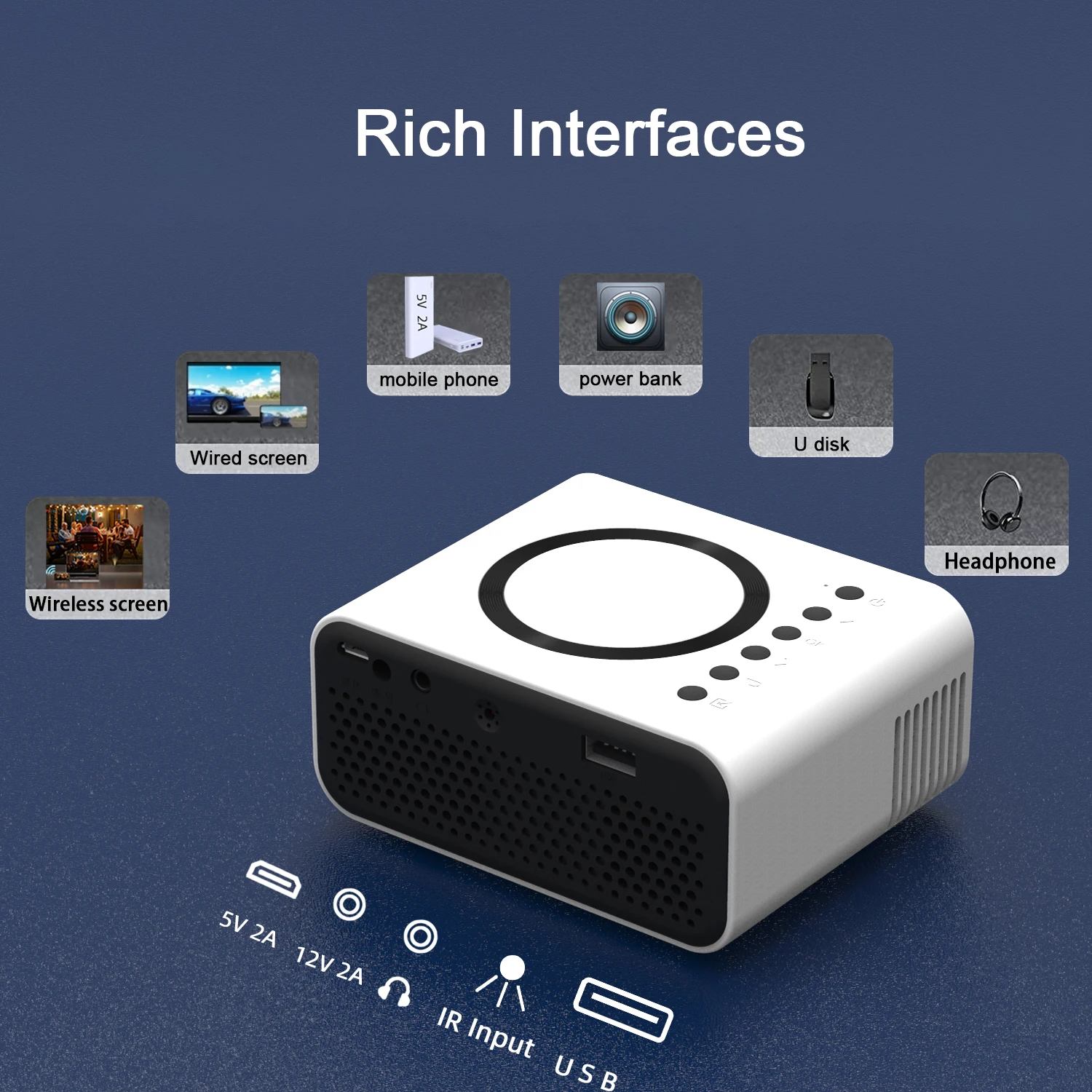 

YT300 supports 1080p for outdoor use, convenient for indoor mobile viewing, supports same screen high-definition projector