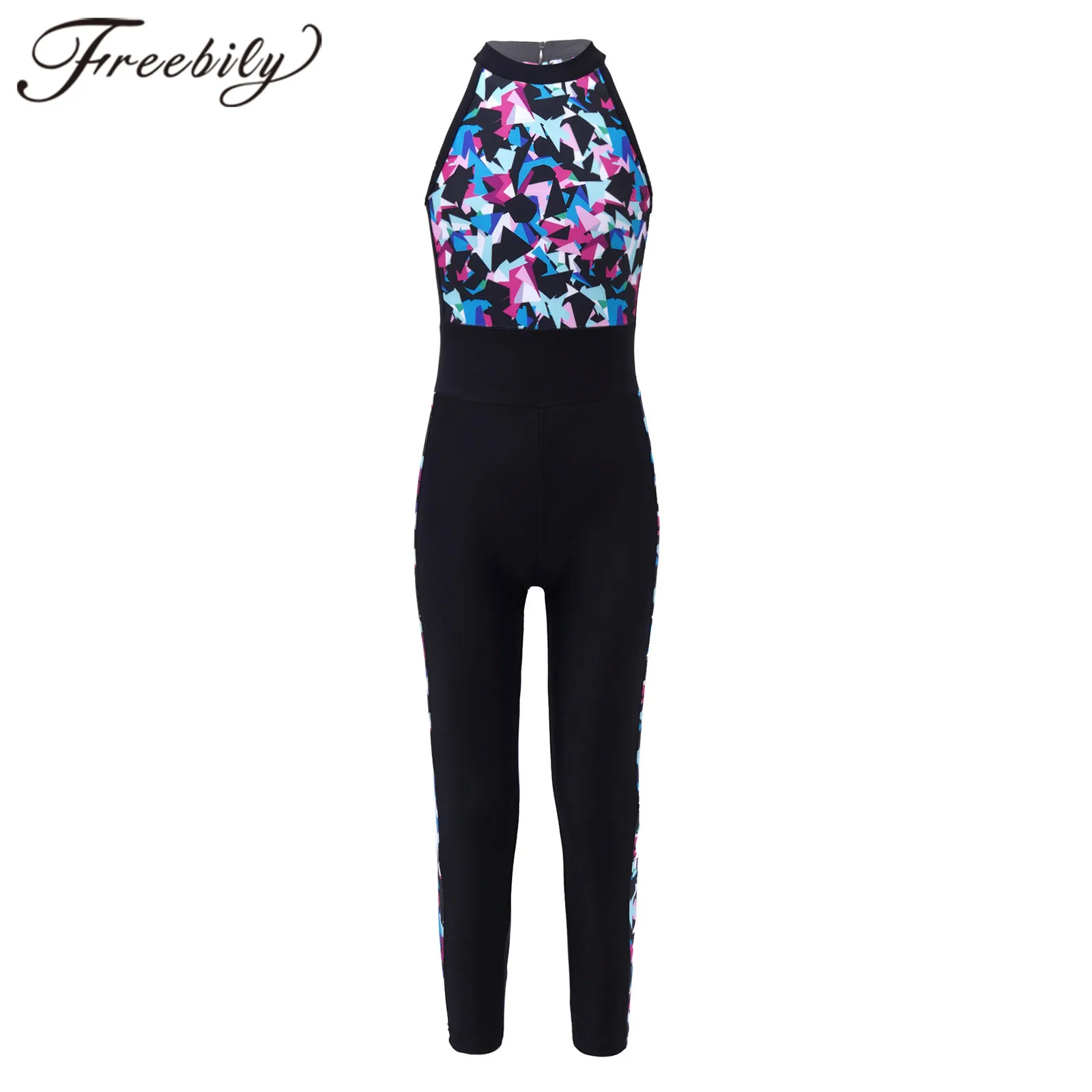 

Kids Girls Ballet Gymnastics Leotard Sleeveless High Waist Pants Stretchy Sport Jumpsuit Ballerina Children Dance Leotards