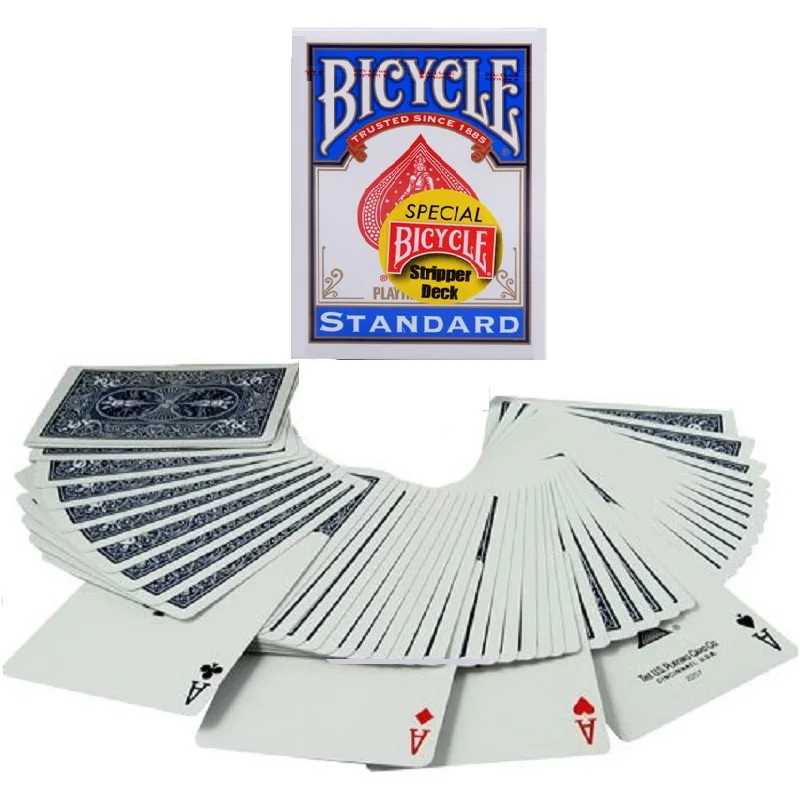 STRIPPER BICYCLE BLUE DECK GAFF TAPERED PLAYING CARDS USPCC CONTROL MAGIC TRICKS 