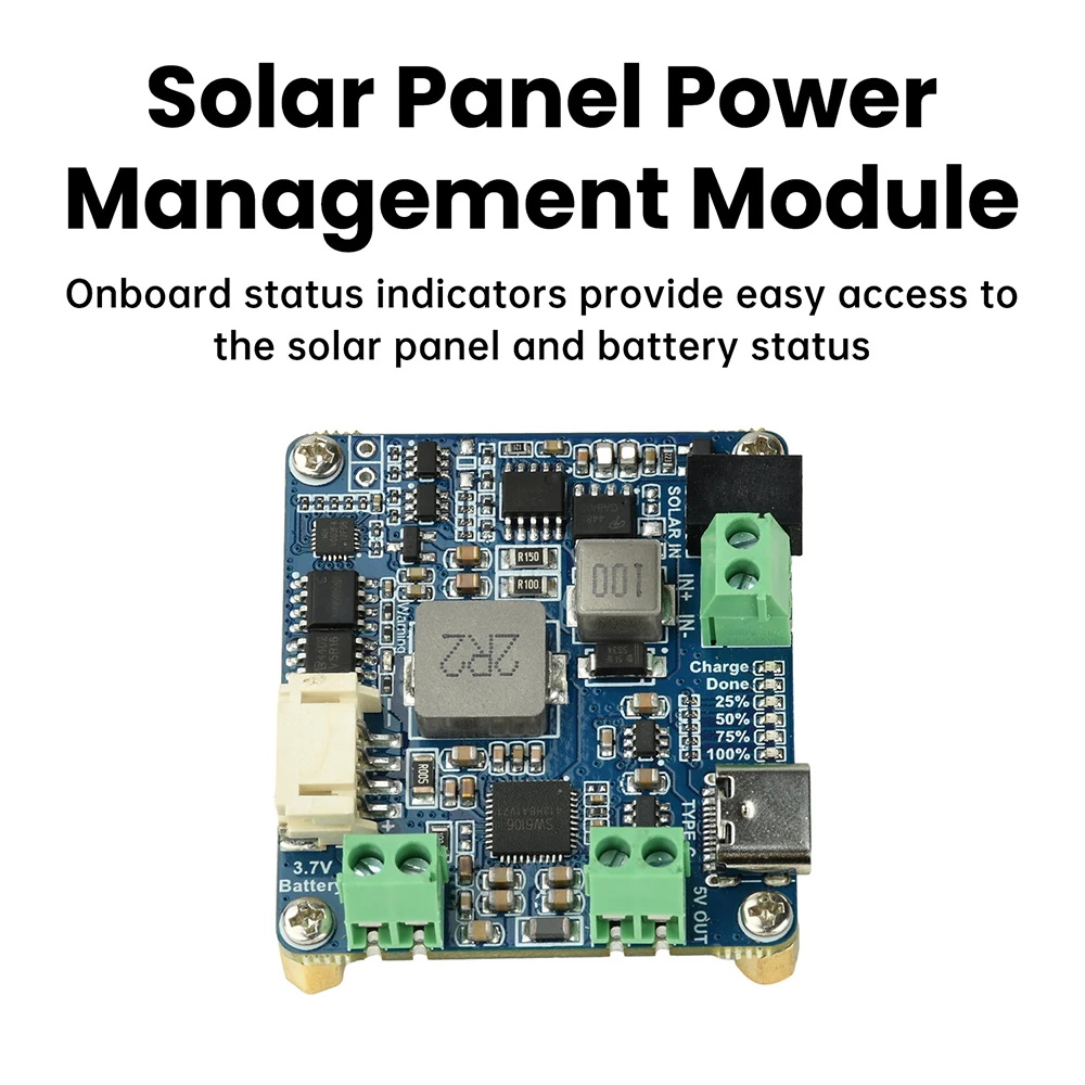 Advanced MPPT Solar Power Manager Module for Efficient Li-Battery Charging with 5V 3A Output from 6~24V Solar Panels