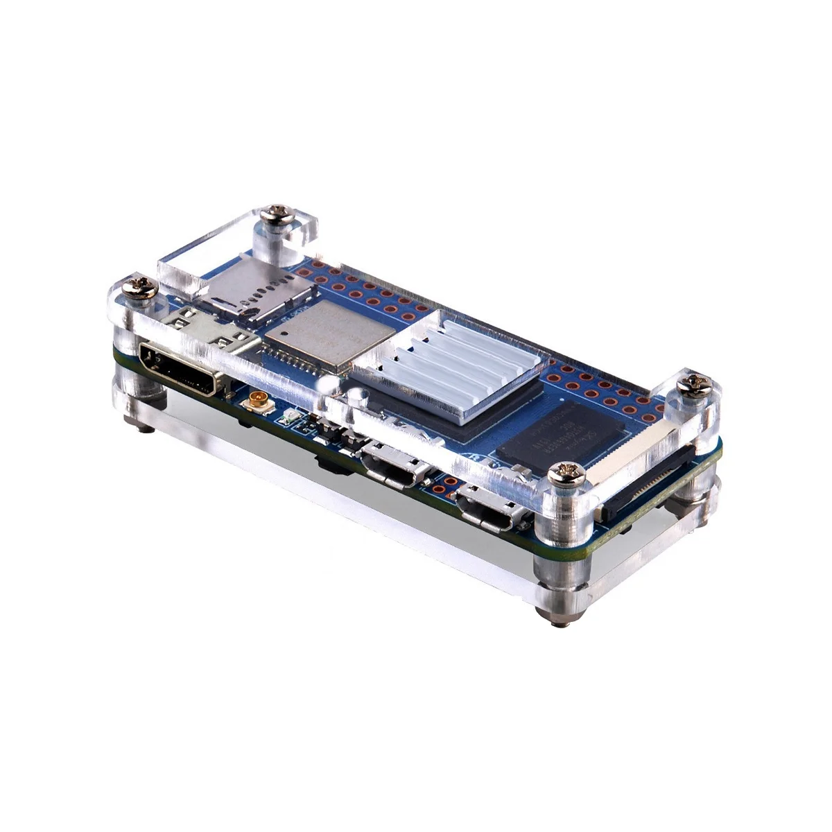 For Banana Pi BPI-M2 Zero Allwinner H3 4-Core 512MB DDR3 RAM Open Source PC Development Board+Acrylic Case+Heat Sink Kit