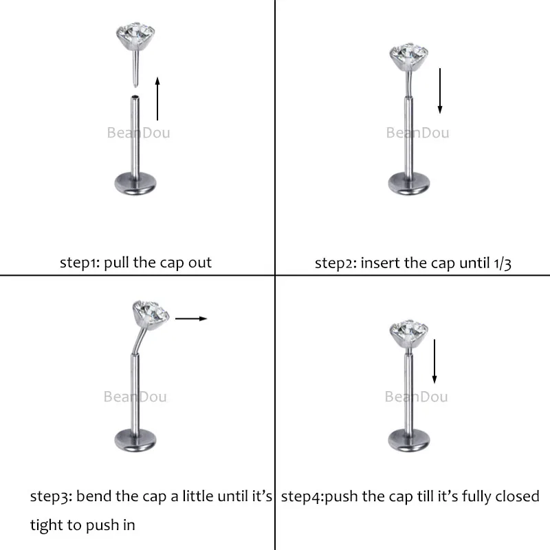 20G Push-in Labret Ear Tragus Ear Studs Nose Rings Lip Piercing Jewelry Zircon Titanium Steel 6MM 8MM 10MM Anti-allergic Women nose rings,piercing jewelry,nose studs,body piercing earrings,ear piercing jewelry,ear studs,metal jewelry,body piercing jewelry,body jewelry