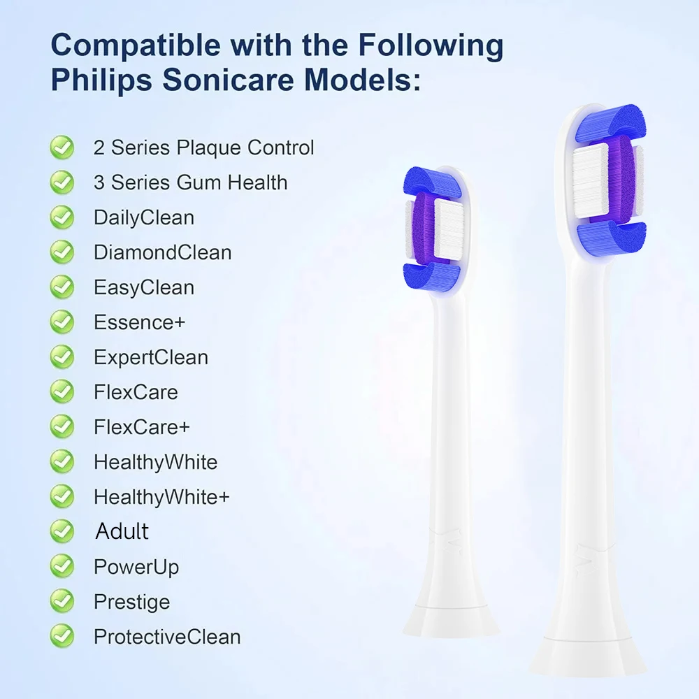 필립스 HX9322 HX9331 HX9334 HX6252 HX6253 HX6530 소닉 전동 진공 칫솔 소프트 브리슬 헤드와 호환 가능
