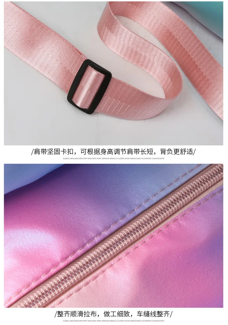2024 Fashion Rainbow Colorful Gym Bag Women's Travel Fitness Big Sports Handbag Girls Yoga Shoulder Muti Function Waterproof Bag 5