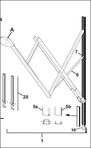 Carefree Awning Arm Assembly , Black, 67 inch x 3.5 inch