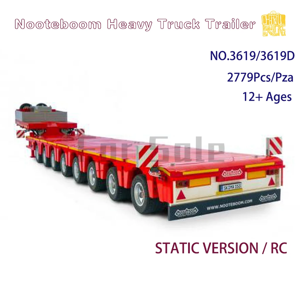 

Moc 3619 Nooteboom Trailer fits NO.6074 /6075 Heavy Truck Model With PDF Drawings Building Blocks Bricks DIY Christmas Gifts