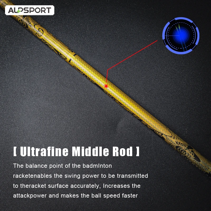 Carbon Fiber Badminton Racket 4U/10U/G5/T800 Maximum 35 lbs Offense and Defensive Club