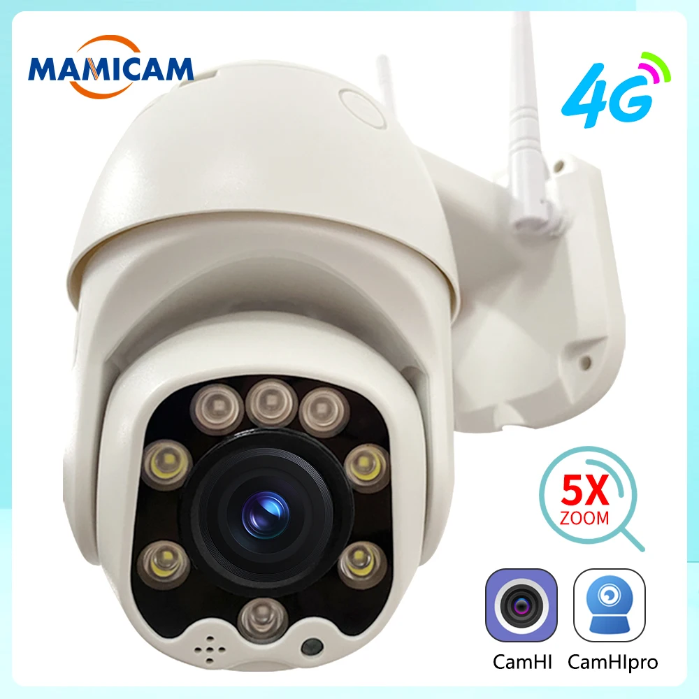 5MP PTZ IP Camera Outdoor 5X Optical Zoom WIFI Wireless Surveillance Camera Works With SIM Card CCTV Security Protection Camhi 5x optical zoom 8mp ip camera module sony imx415 motorized 2 7 13 5mm auto focus 4k starlight surveillance sd card slot camhipro