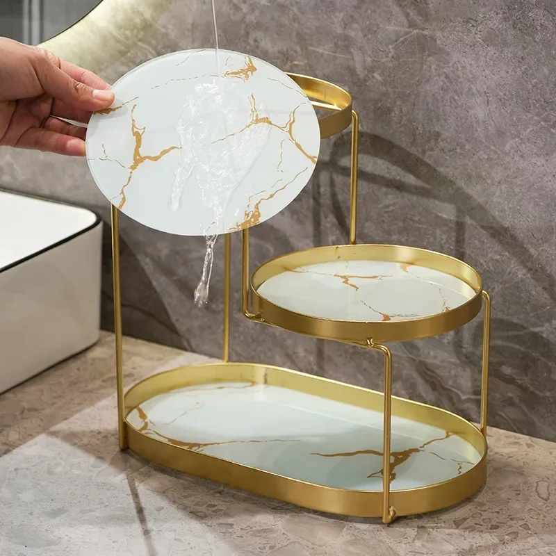 Makeup Organizer Bathroom Storage Shelf Storage Box  Makeup Brush Holder Toilet Desktop Cosmetic Storage Shelf Dresser Organizer 3