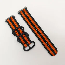 Nylon Sport Strap - Soft and Durable Watchband Accessories for Huawei Fit 2 (Black Orange)