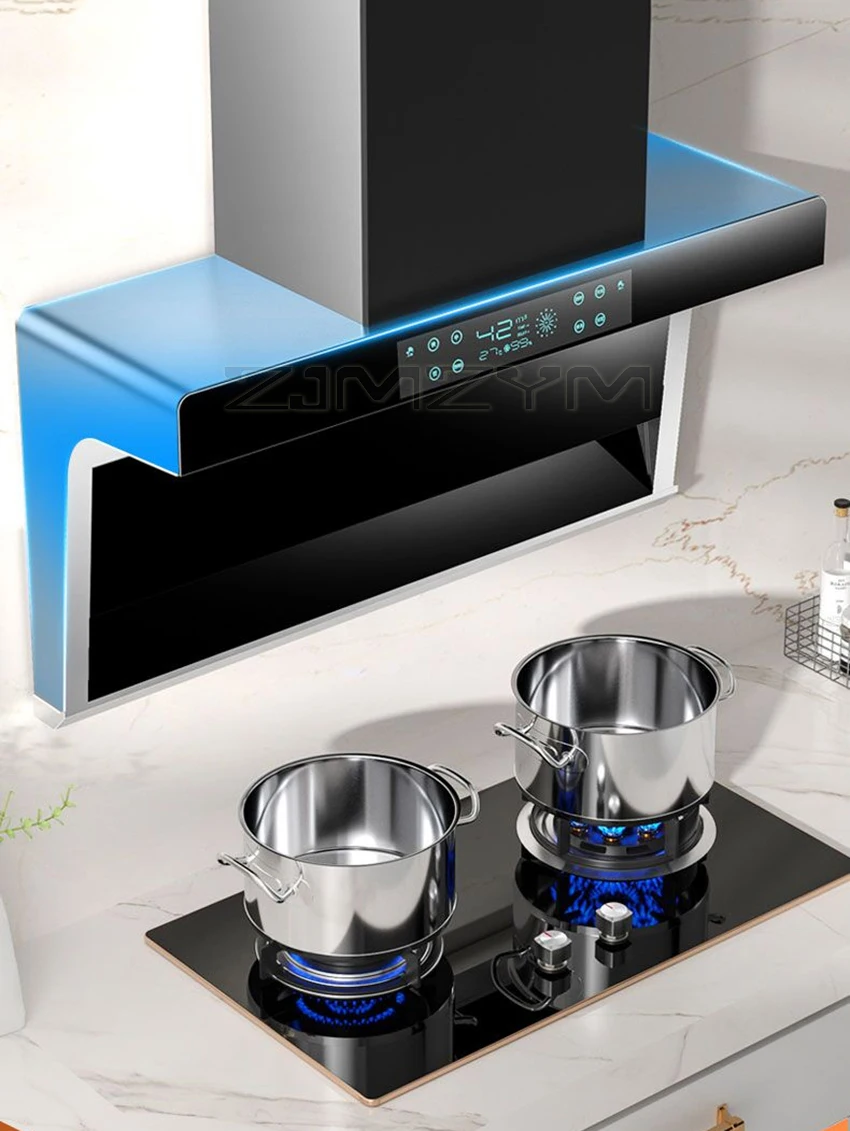 Household Kitchen Hood Automatic Cleaning Range Hood Large Suction Extractor  De Humos Cocina - AliExpress