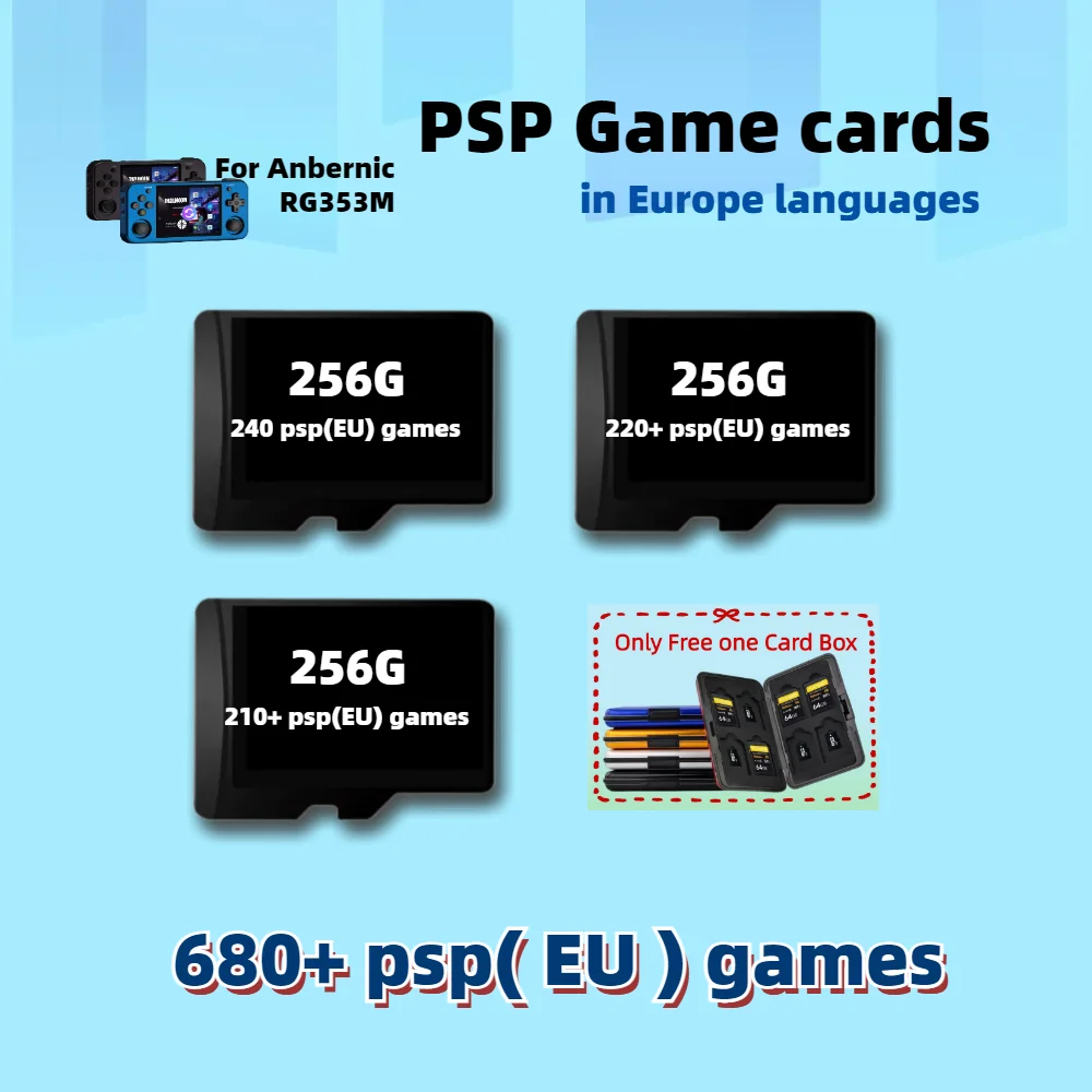 PSP hra TF karta pro anbernic RG353M jazyk USA evropa japonec francie německo itálie koreje španělsko Čína 3200+ klasický RG405M