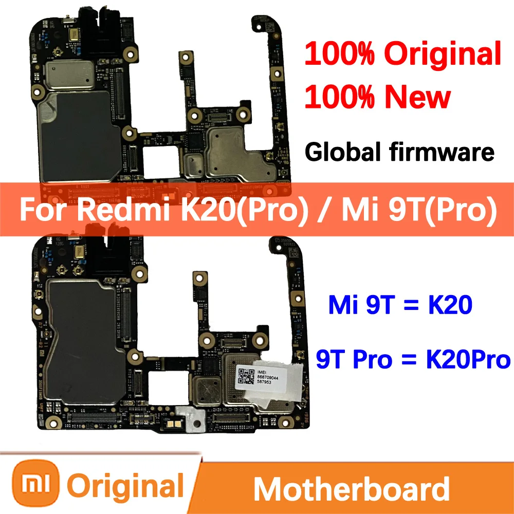 Xiaomi Motherboard Original Motherboard for Xiaomi Mi 9T Mainboard Redmi K20 Pro Logic Circuit Board Plate Global Unlocked Full Work
