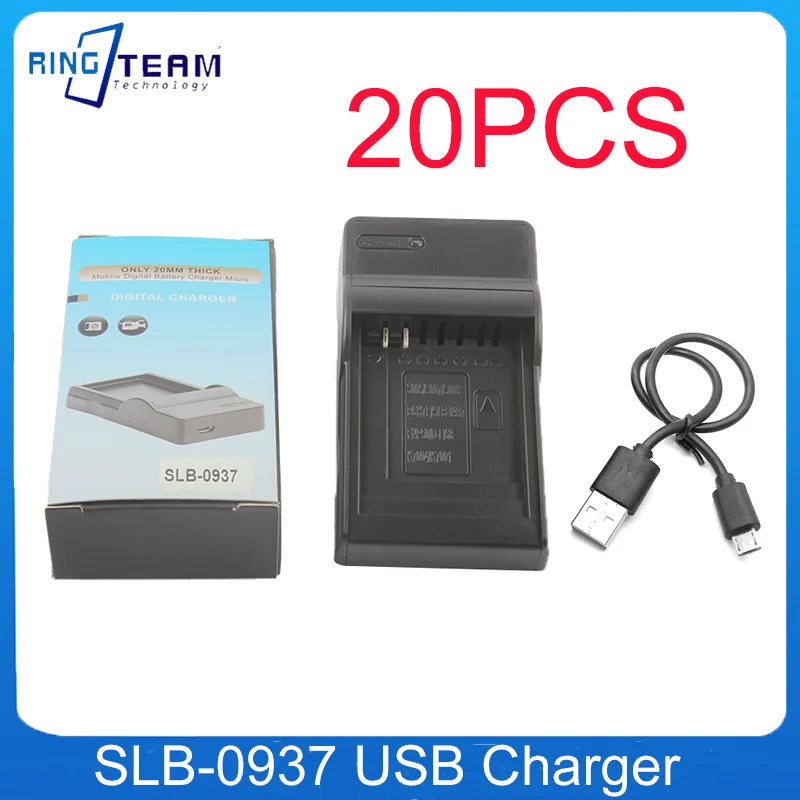 20 Pz/Lotto Slb-0937 Caricatore Usb Per Samsung L730 L830 I8 Nv33 Nv4 St10 Cl5 Cl50 Pl10 Batteria Della Fotocamera