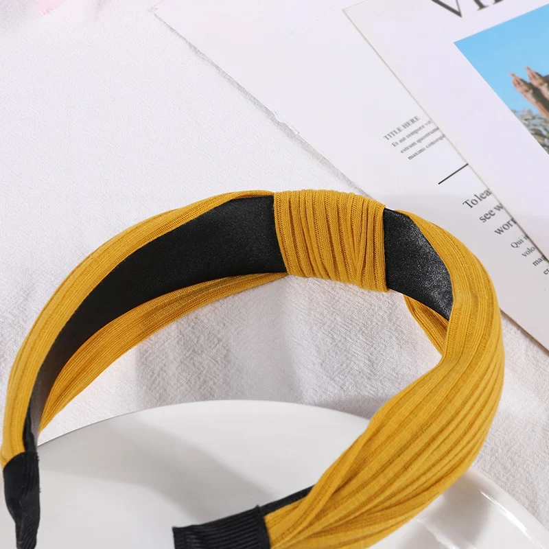 Móda svázaný čelenky pro ženy dívčí celistvý barva vlasy pás jednoduchý kříž uzel hairbands vlasy obruč vlasy příslušenství pro ženy