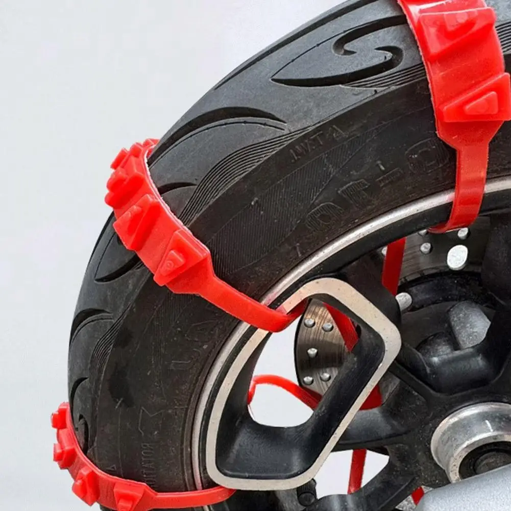 10pcs Anti-Skid Snow Chains Universal For Motorcycles Bicycles Electric Vehicle Winter Tire Wheels Emergency Chain Tool