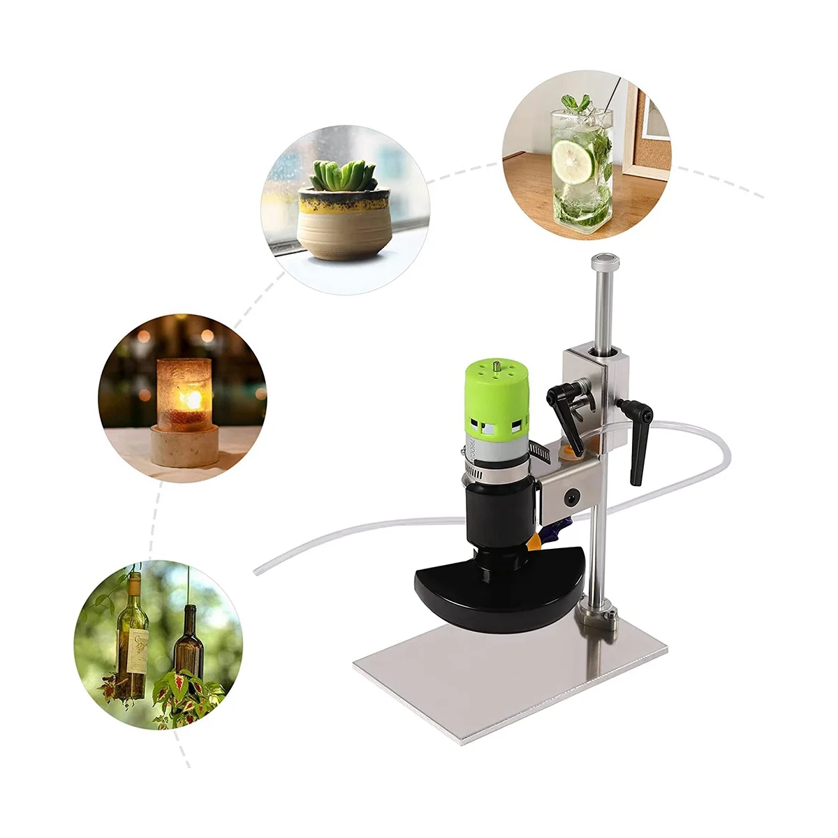 6000 R/Min Electric Glass Bottles Cutter, Glass Cutter Kit for All Shapes, for Sanding, Polishing and Cutting,US Plug 2