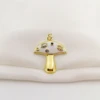 Copper Gold Plated Colored Enamel Mushroom Charms for Necklace DIY Jewelry Making Zirconia Fungi Pendant Jewelry Accessory Gifts 4
