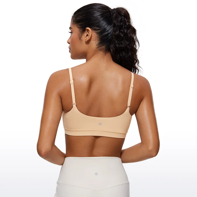 CRZ YOGA Womens Butterluxe Adjustable Spaghetti Strap Sports Bra