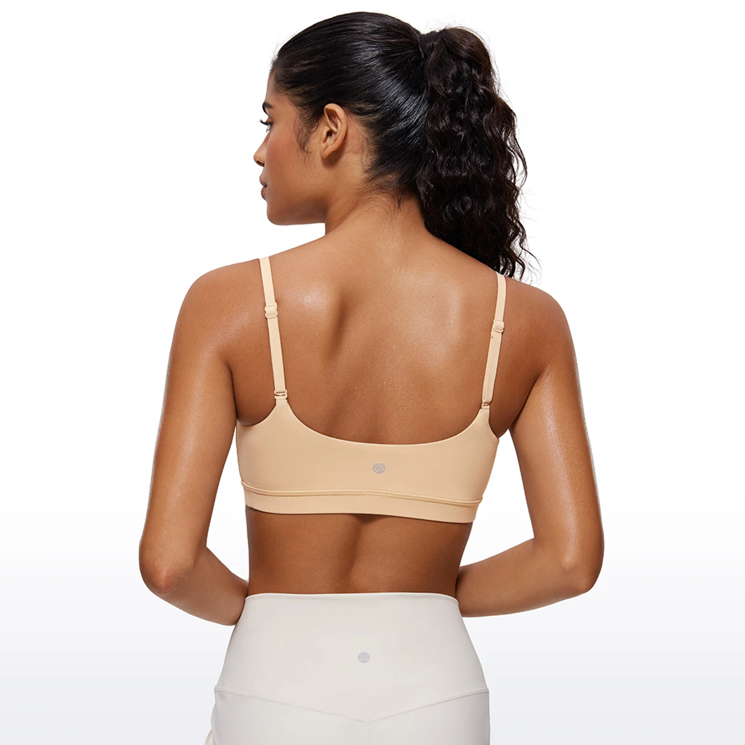 CRZ YOGA Butterluxe Womens Adjustable Spaghetti Strap Sports Bra