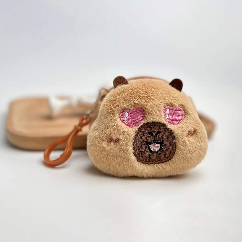 Kawaii Capybara Plush Coin Purse Lovely Cartoon Money Change Pouch For Girls Mini Plush Wallet Earphone Storage Bag