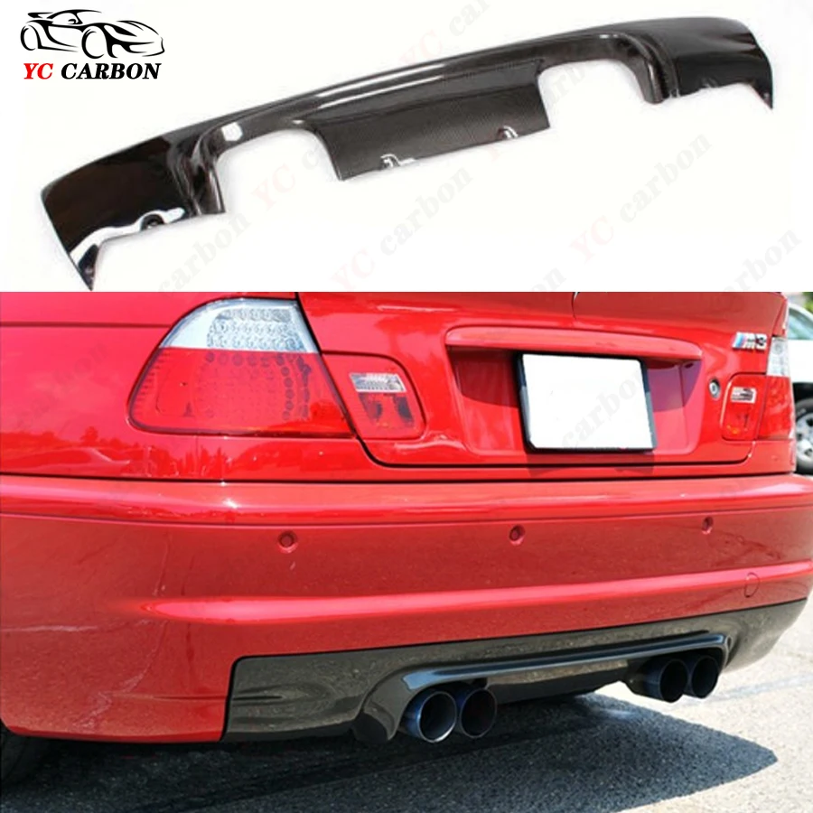 

For BMW M3 E46 High quality Carbon Fiber Car Rear Bumper Diffuser Rear Splitters Spoiler Back lip Body Kit