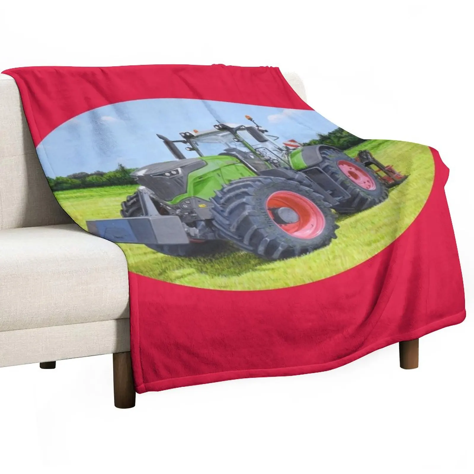 

Green Tractor in Field (red) Throw Blanket Nap Blanket Large Blanket Blanket Luxury Fluffy Shaggy Blanket